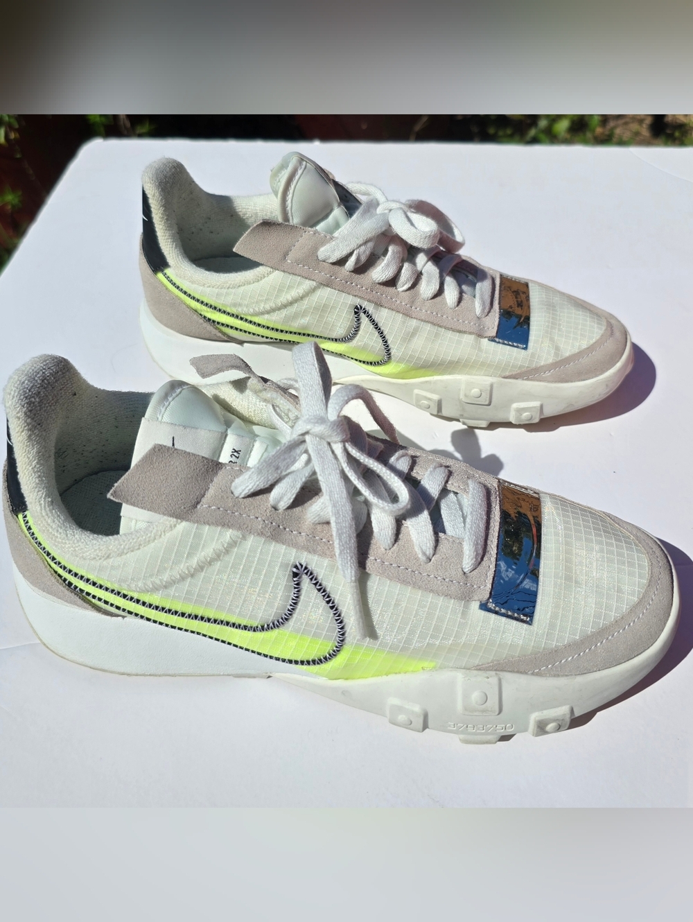 Nike Waffle Racer 2X Crater White Volt Sneakers Men’s Low Top Shoes Size 8